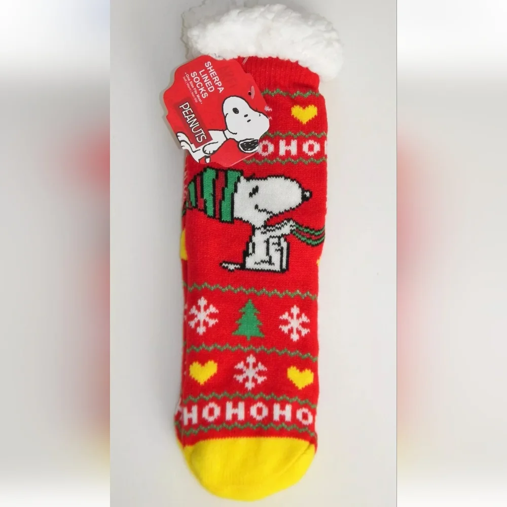 Peanuts SNOOPY Sherpa Lined Socks (One Size Fits Most) Soft, Non-Slip NWT - Picture 3 of 3